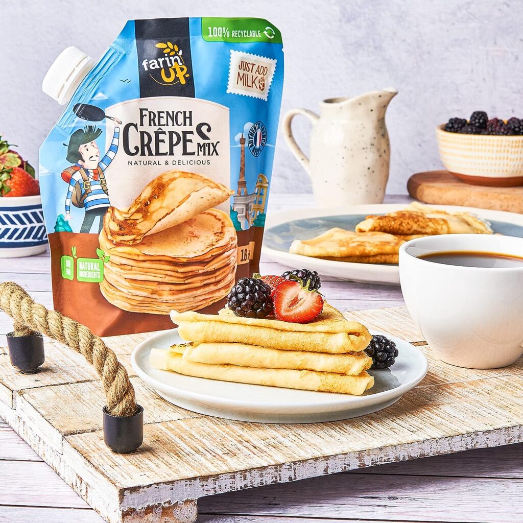 French Crepes Mix, Just Add Milk, 16oz Pack, Resealable  100% Recyclable